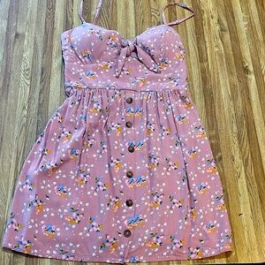 Flower print mini dress